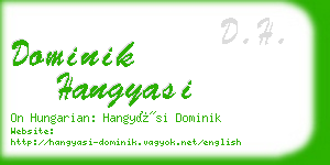 dominik hangyasi business card